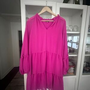 Vince Camuto Long Sleeve Dress in Vibrant Pink